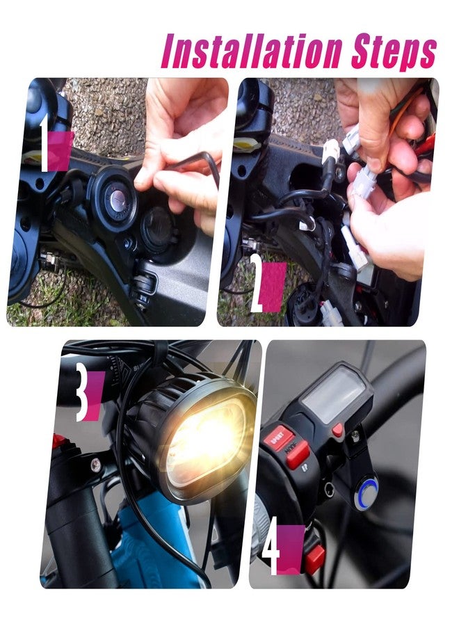 Dusledel Headlight Kill Switch Compatible with Sur Ron Segway X260 X160 Headlight Switch ON/Off, Plug and Play Switch with Blue Led Halo and Plugs - Image 5